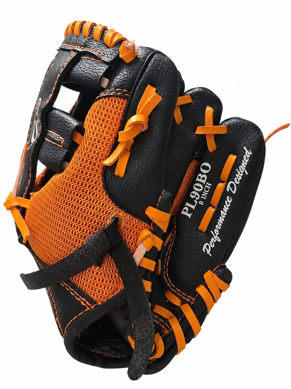 PL90BO 9-Inch Black & Orange Performance- Kids Baseball Glove